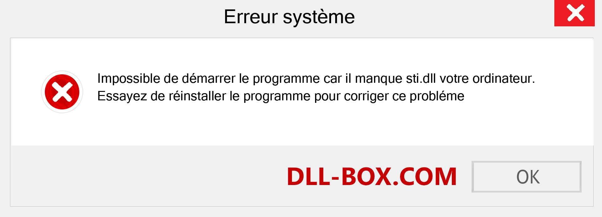 Le fichier sti.dll est manquant ?. Télécharger pour Windows 7, 8, 10 - Correction de l'erreur manquante sti dll sur Windows, photos, images